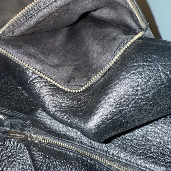 Rebecca Minkoff Julian Black pebbled Leather Backpack with Silver Accents - Picture 7 of 12